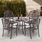Costway 2/4 PCS Patio Cast Aluminum Chairs Outdoor Metal Armchairs with Ergonomic Curved Seat Red Copper